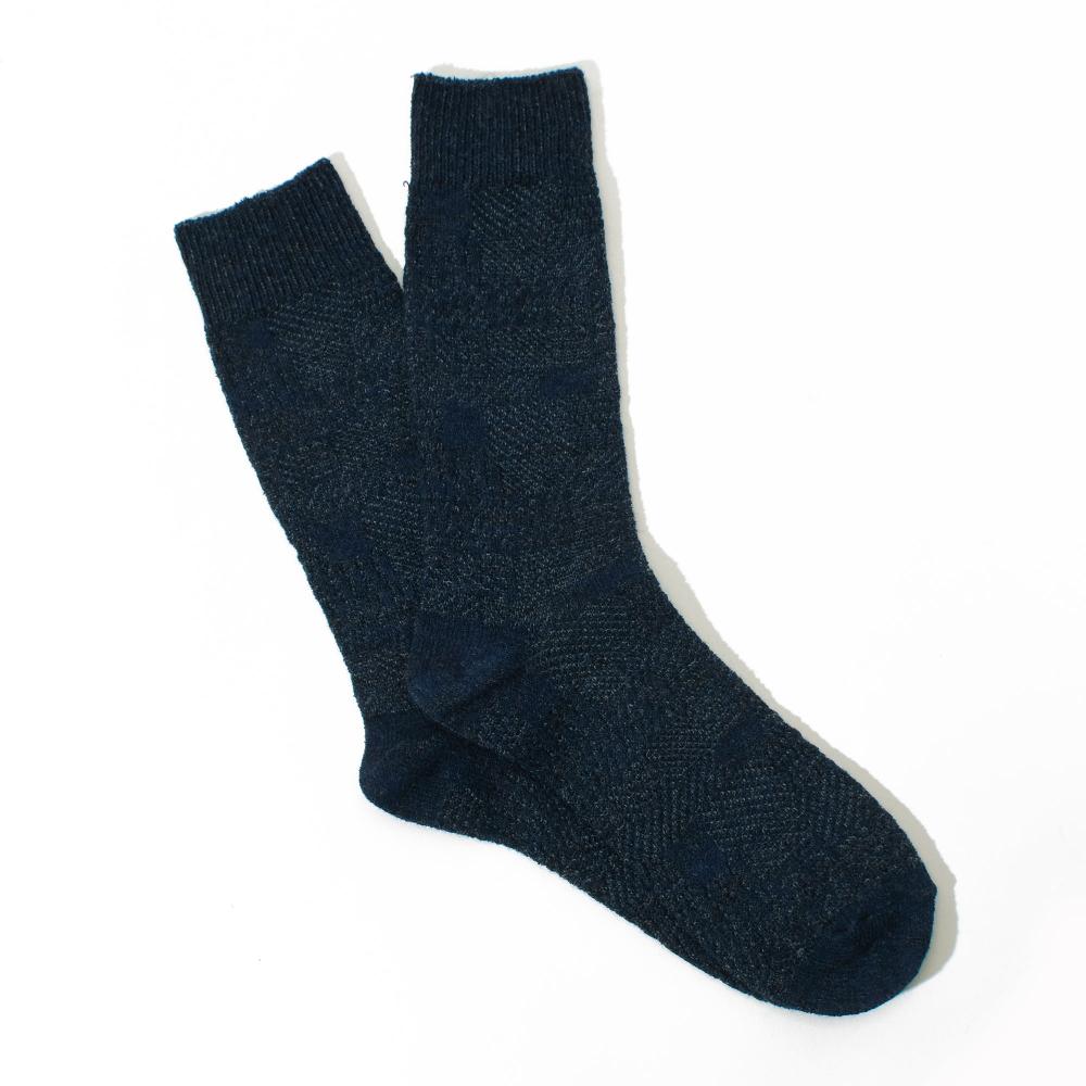 anonymous ism Sashiko Linen Crew Socks Khaki Melange