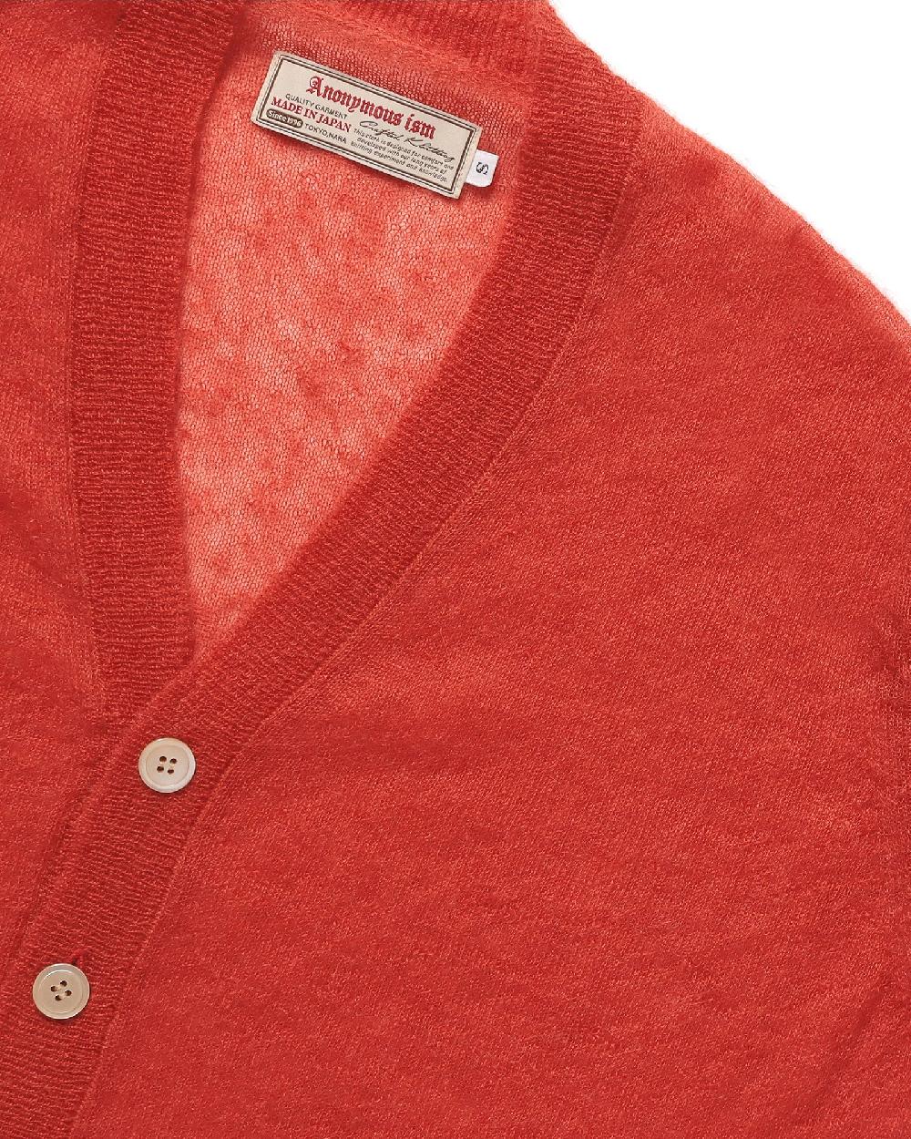 Anonymous Ism Sheer Mohair Cardigan Anonymous Ism Apparel Red