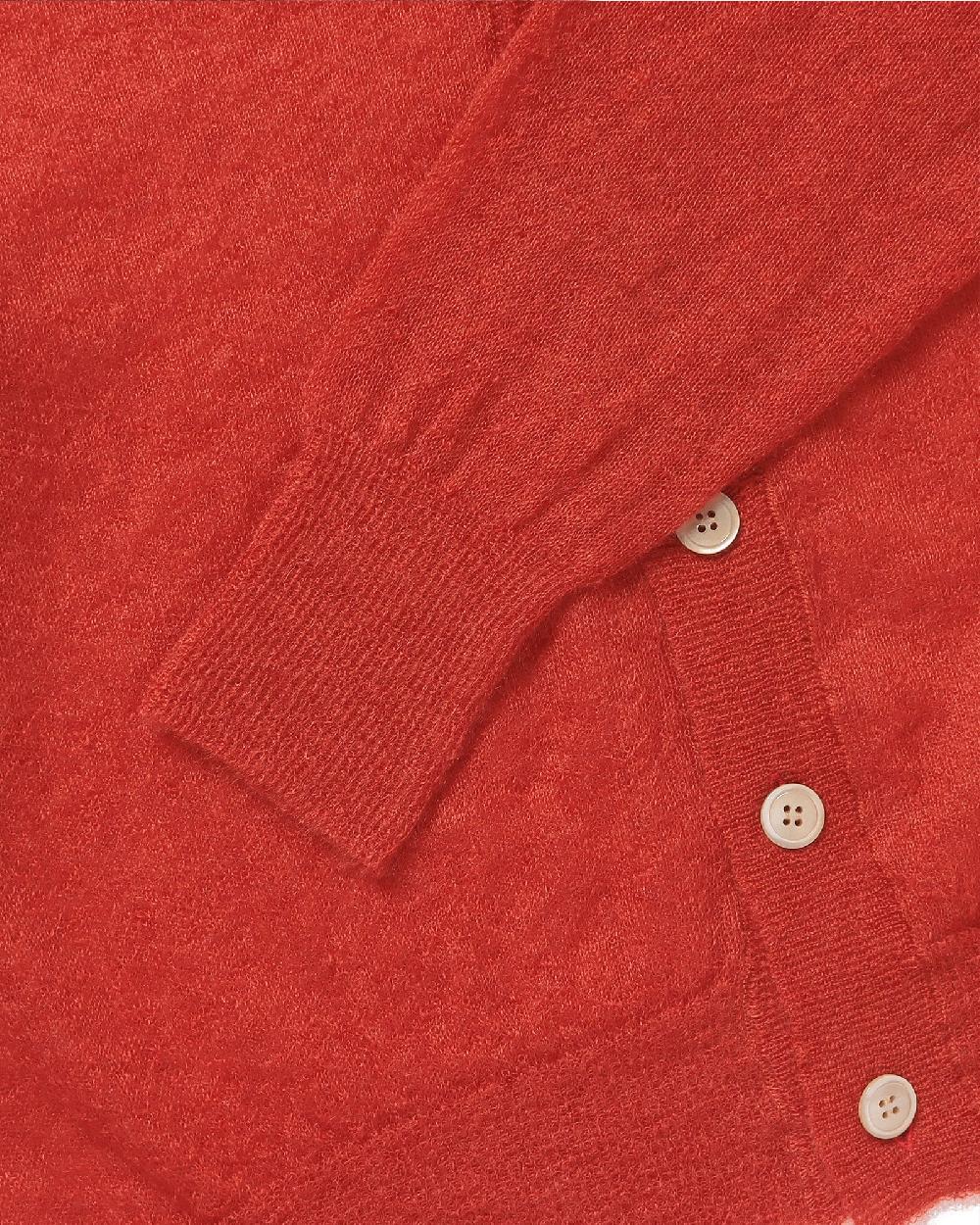 Anonymous Ism Sheer Mohair Cardigan Anonymous Ism Apparel Red