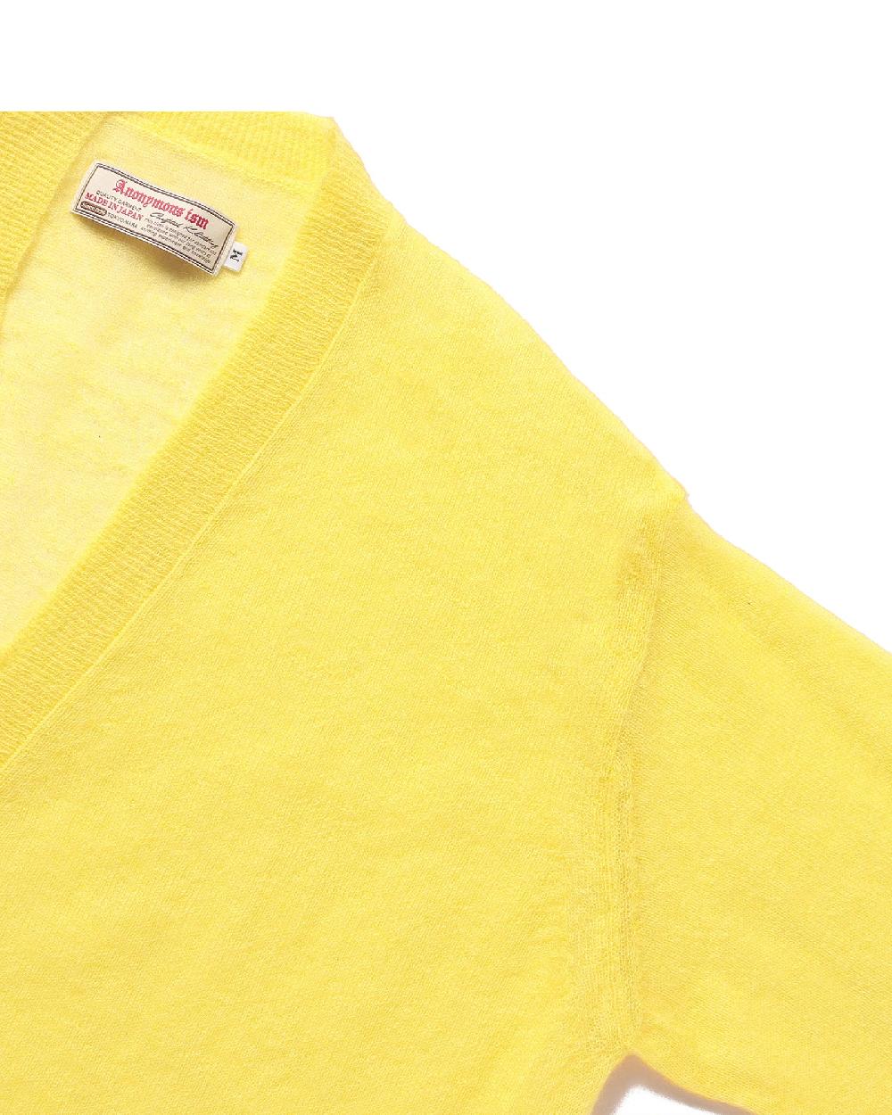 Anonymous Ism Sheer Mohair Cardigan Anonymous Ism Apparel Yellow