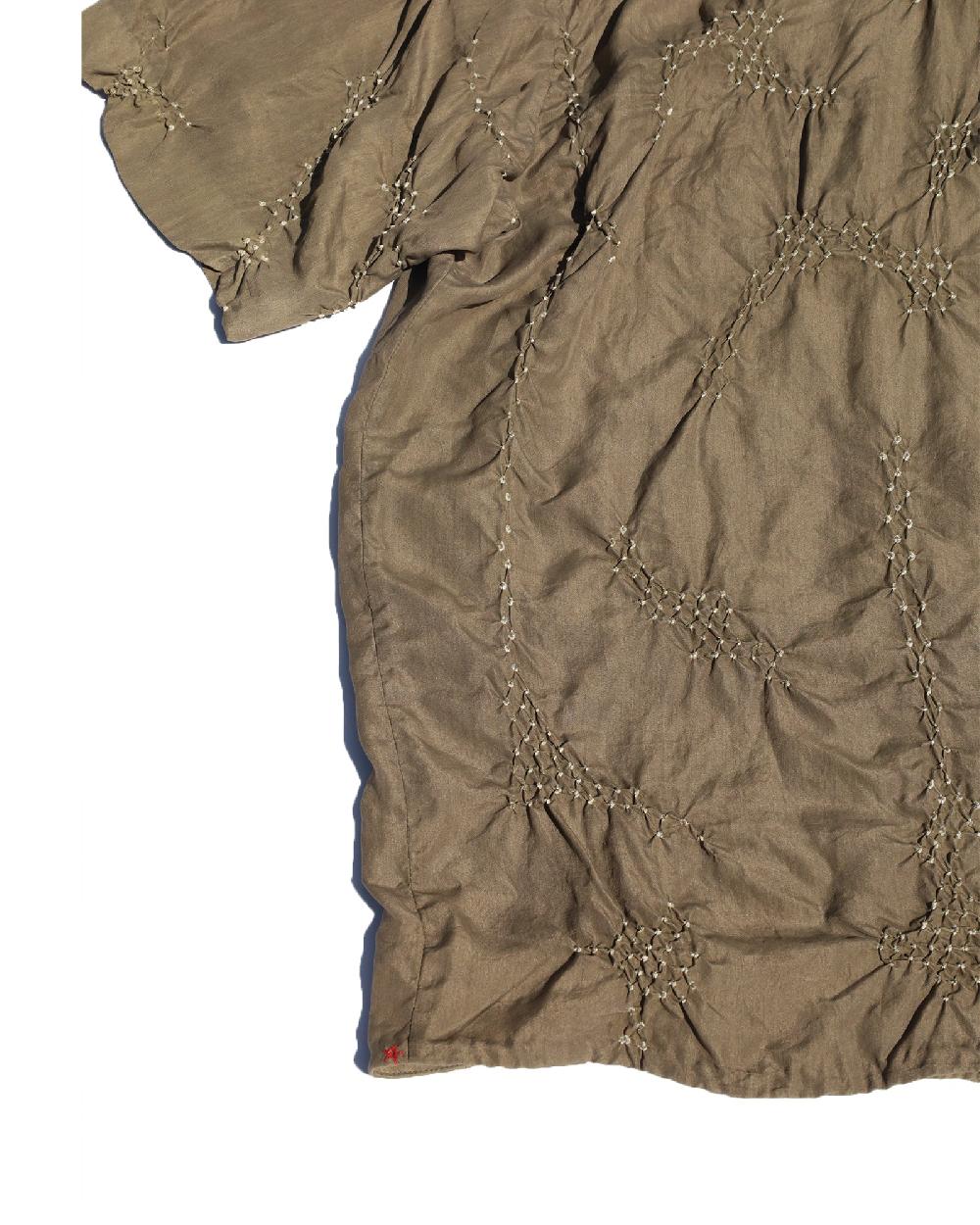 Anonymous Ism Silk Tie Dye Camp Shirt Eleven Eleven Tabacco