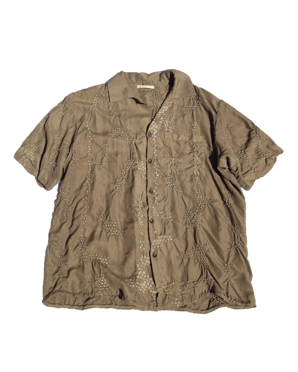 anonymous ism Silk Tie Dye Camp Shirt Eleven Eleven Tabacco