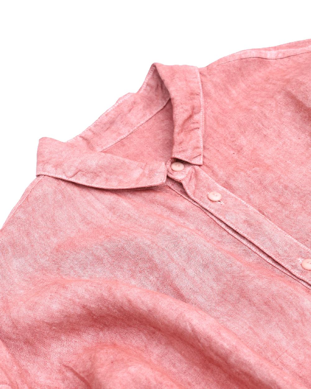 Anonymous Ism Soft Hemp Big Shirt Mittan RED-BENGALA