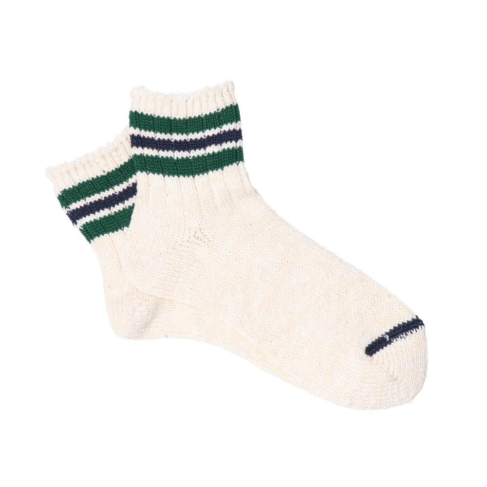 anonymous ism Stripes short slub socks Socks Ivory x D.GRN x NVY