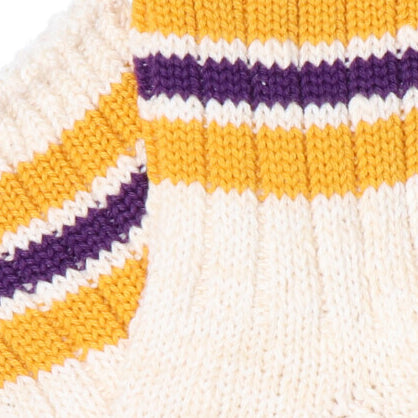 Anonymous Ism Stripes Short Slub Socks Socks Ivory X YEL X PUR