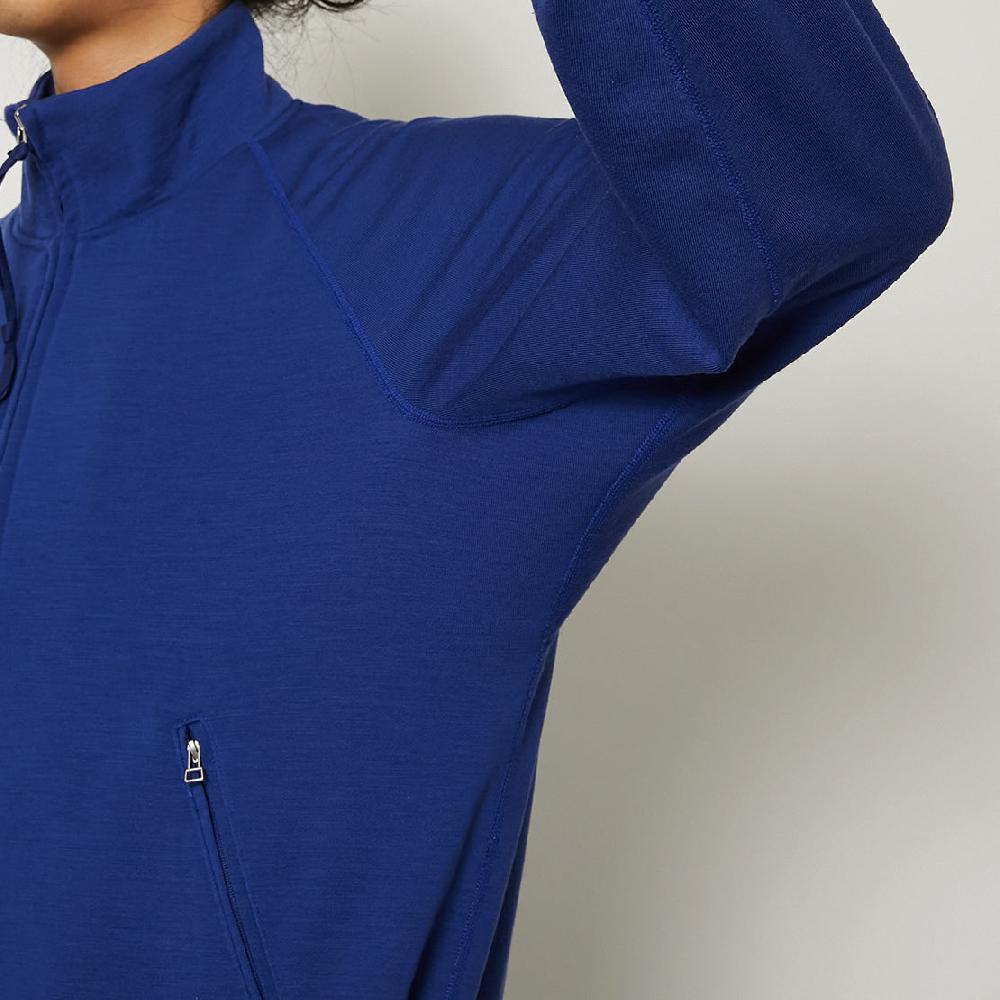 Anonymous Ism Super 140s Merino Wool Zip Up Sweat P12 Blue