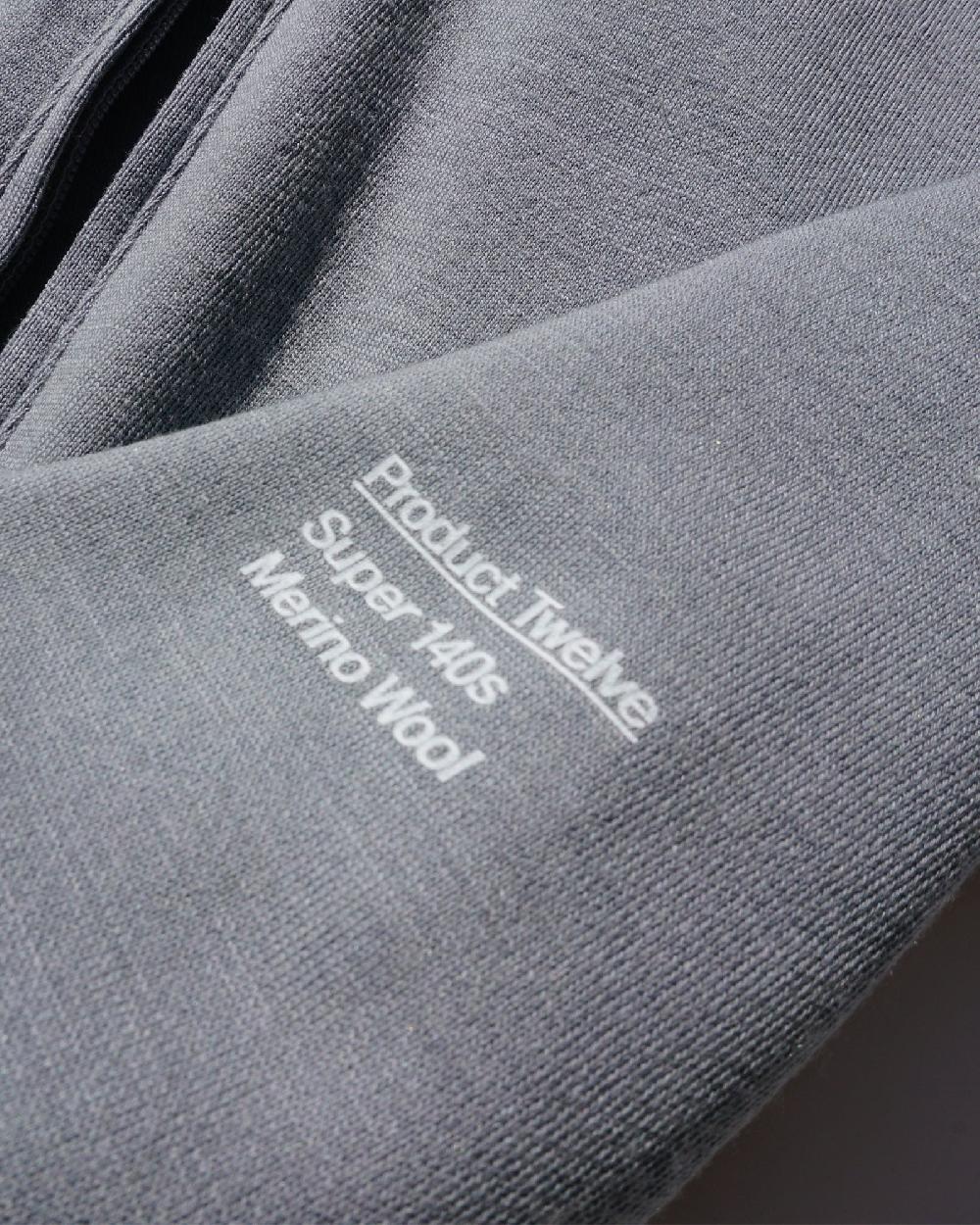 Anonymous Ism Super 140s Merino Wool Zip Up Sweat P12 M.Grey