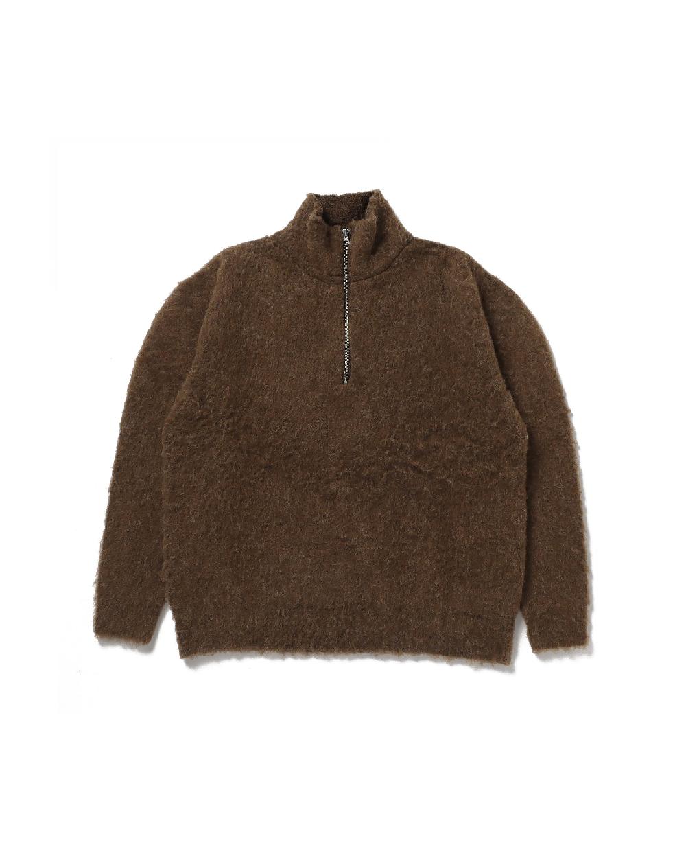 anonymous ism Super Soft Wool Fleece Half Zip Anonymous Ism Apparel Brown