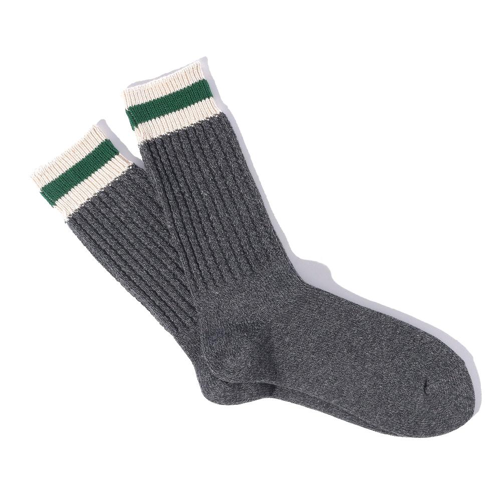 anonymous ism Tuck Cuff Stripes Crew Socks Charcoal