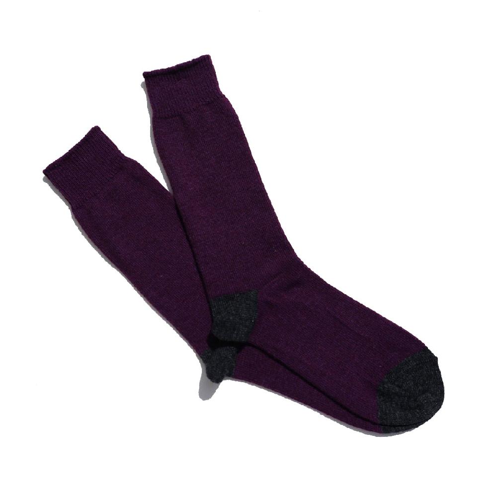 Anonymous Ism Wool Cashmere 2point Crew Socks Purple