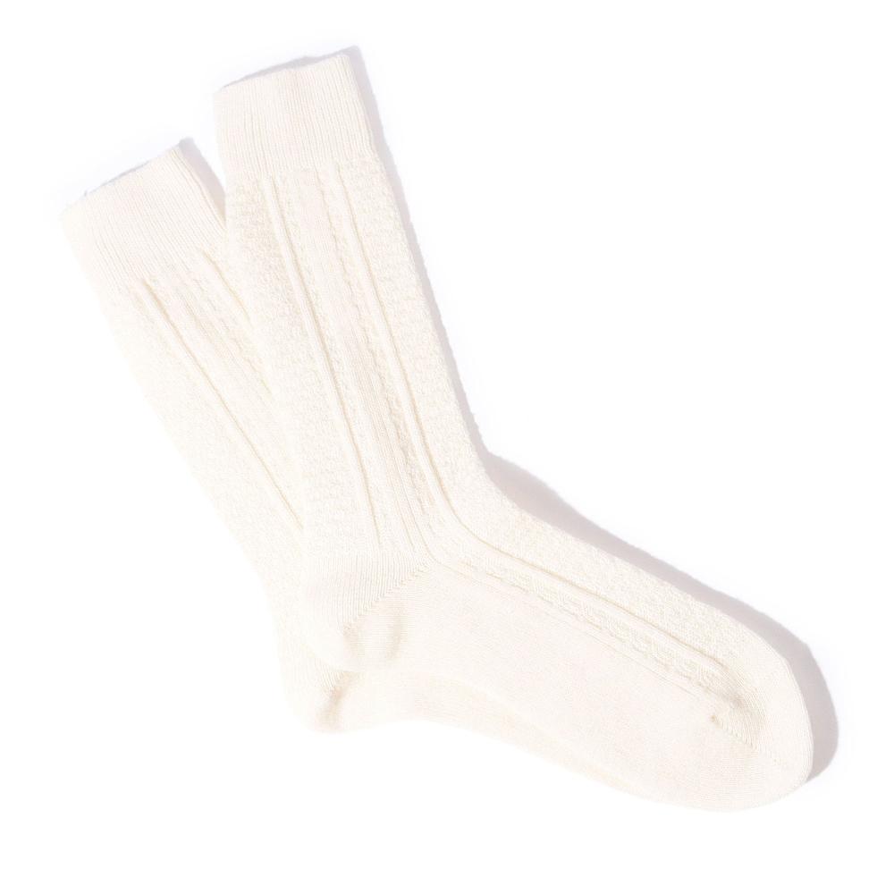 anonymous ism Wool Cashmere Links Crew Socks Off white