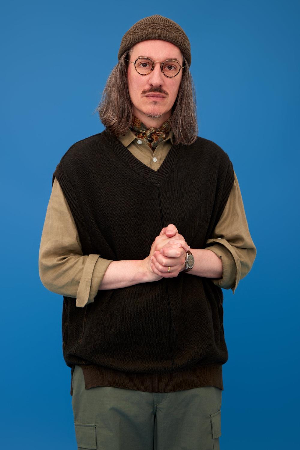 Anonymous Ism Yozora Knit V-neck Vest YASHIKI Brown