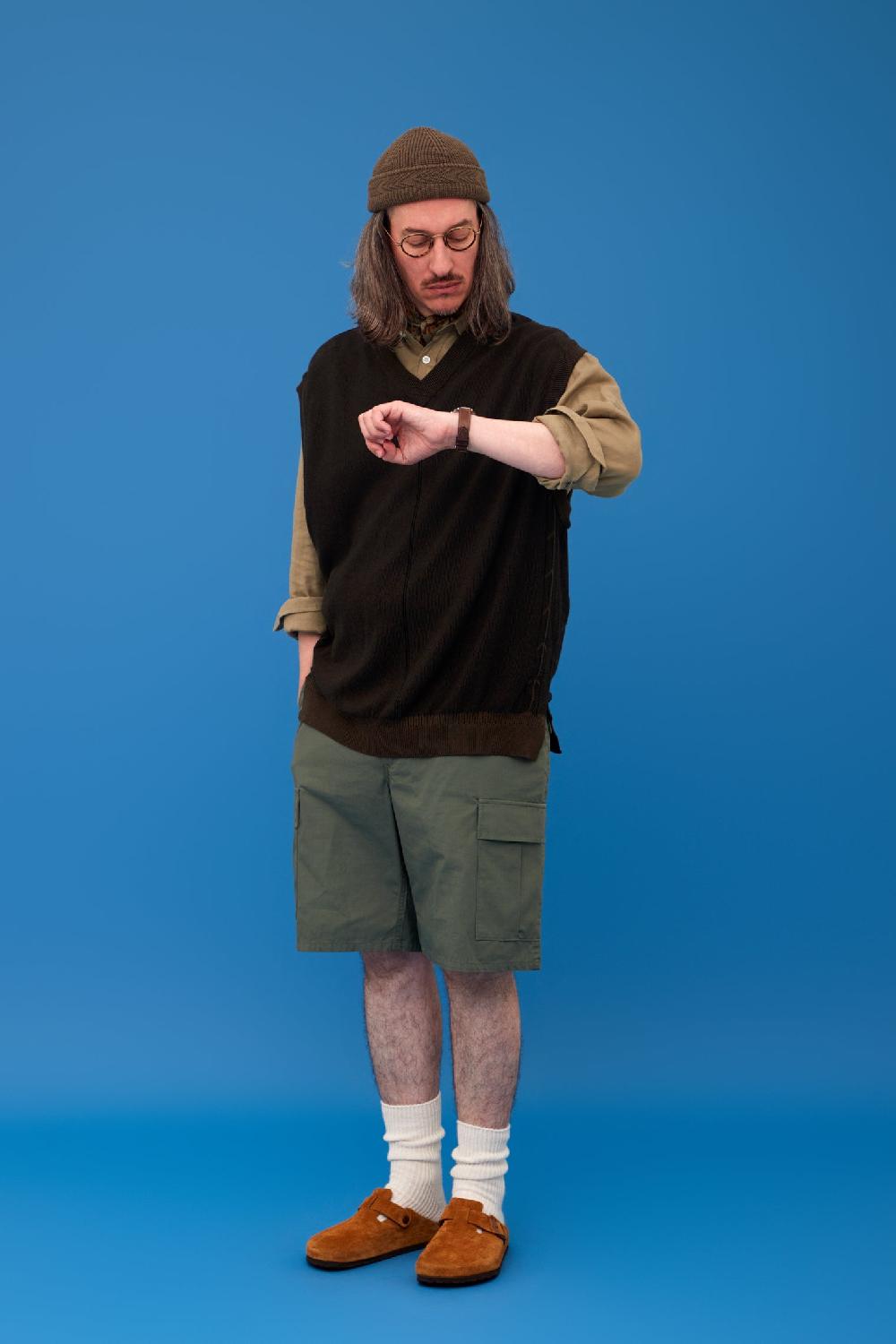 Anonymous Ism Yozora Knit V-neck Vest YASHIKI Brown