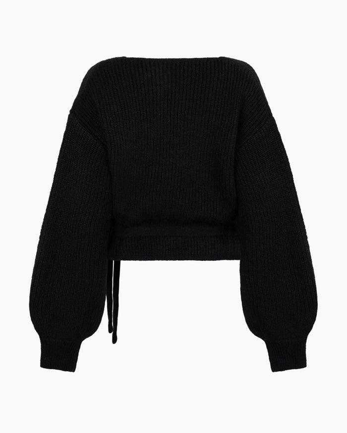 Another Label Abby Knitted Cardigan Black
