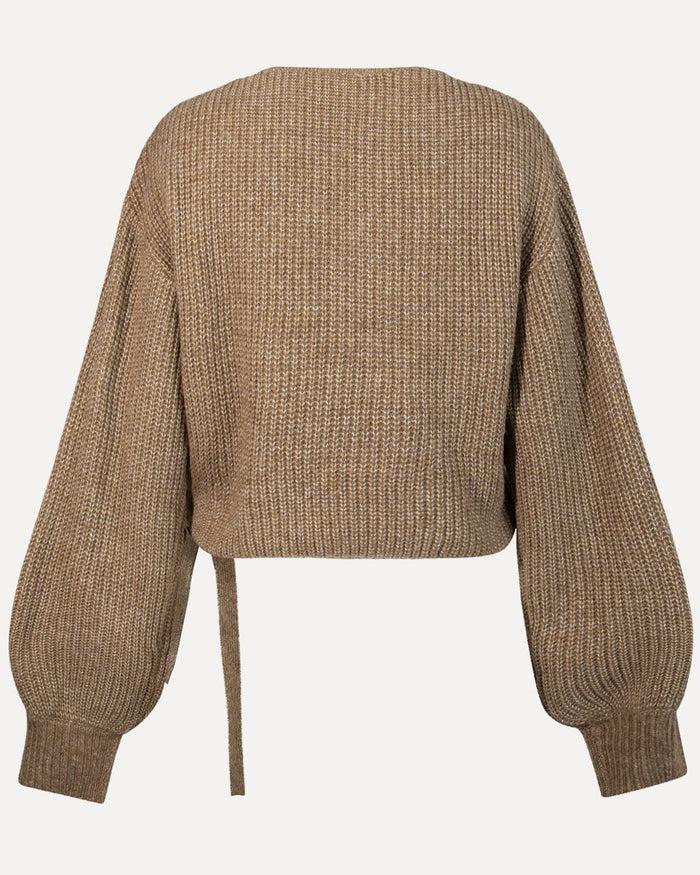 Another Label Abby Knitted Cardigan Kangaroo Melee