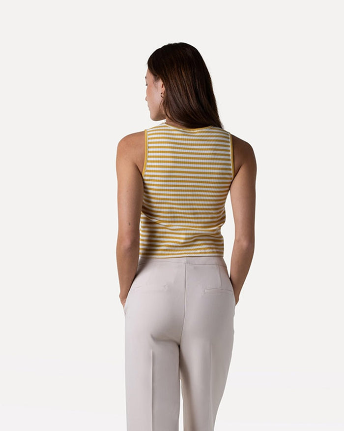 Another Label Abelia Top Bright Gold Stripe