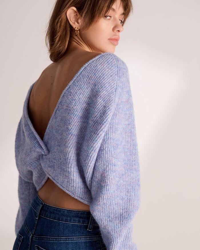 Another Label Adea Knitted Pull Light Blue Melee