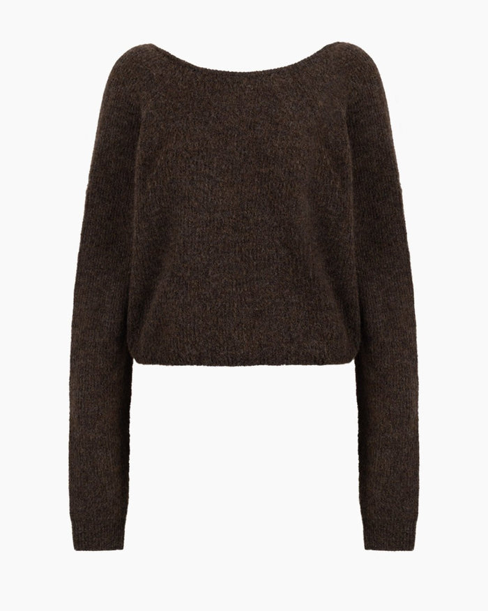 Another Label Adea Knitted Pull Slate Black Melee