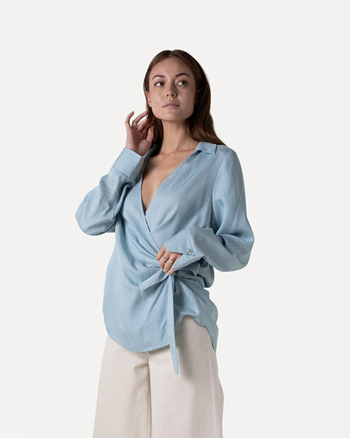 Another Label Anaïs Top Light Blue