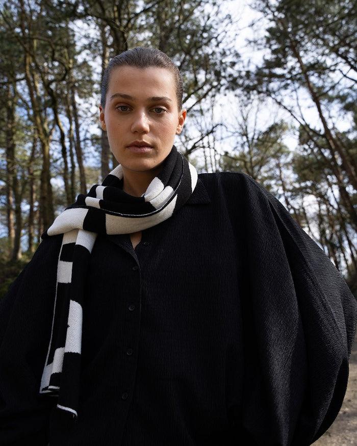 another label Andrea Scarf Black white