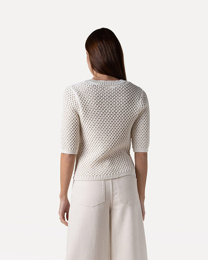 Another Label Aster V-neck Knitted Pull Off-white