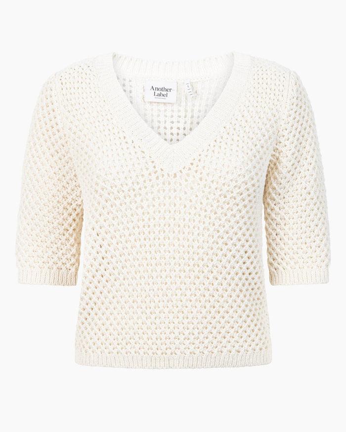 Another Label Aster V-neck Knitted Pull Off-white