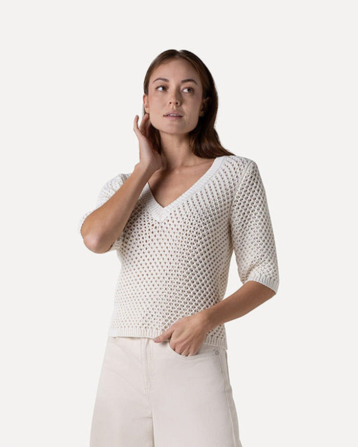 another label Aster v-neck knitted pull Off-white