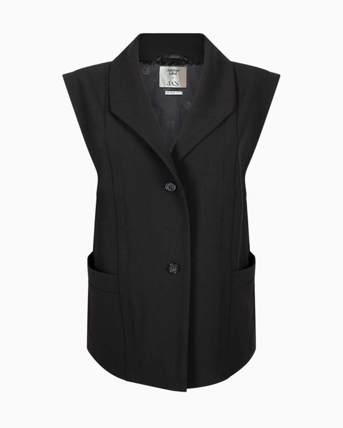 Another Label Bar Waistcoat Black