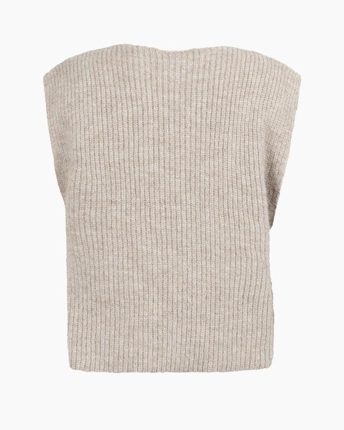 Another Label Billie Knitted Vest Semolina Melee