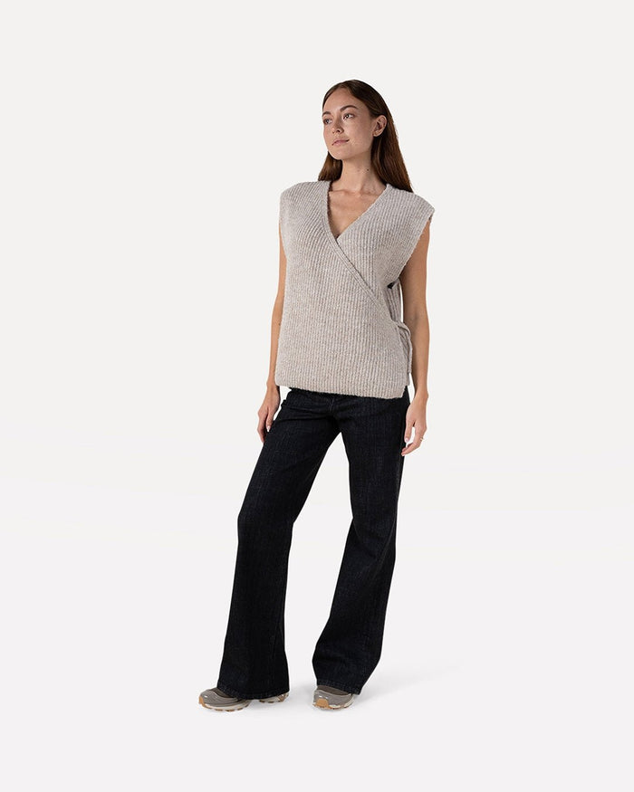 Another Label Billie Knitted Vest Semolina Melee