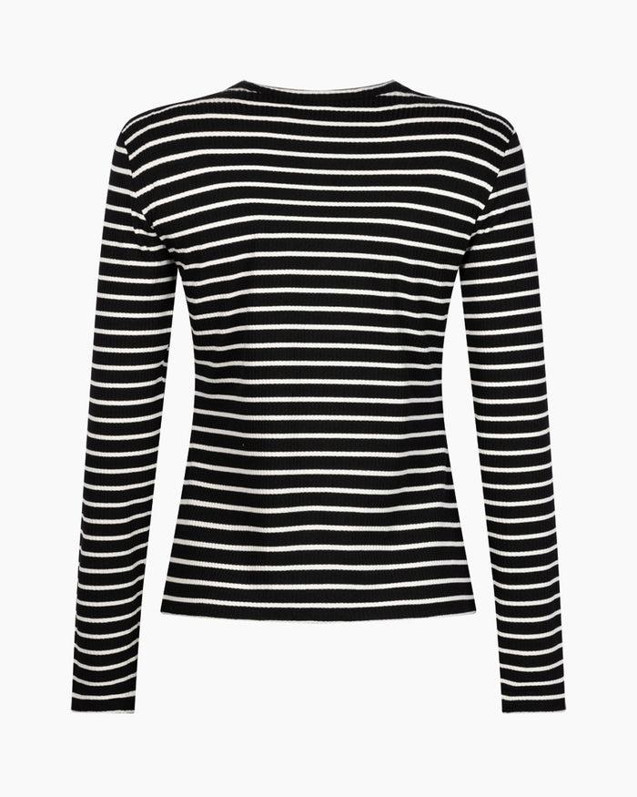 Another Label Cameron T-shirt Black White Stripe