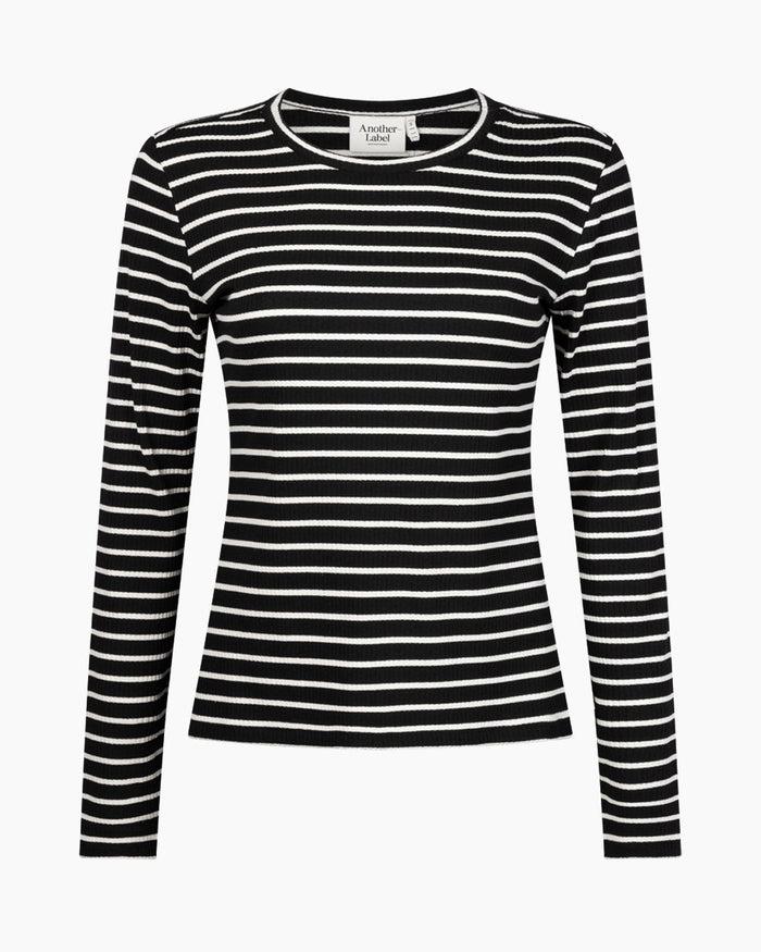 Another Label Cameron T-shirt Black White Stripe
