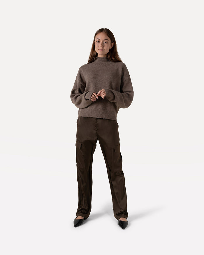 Another Label Chiara Knitted Pull Pine Bark Melee