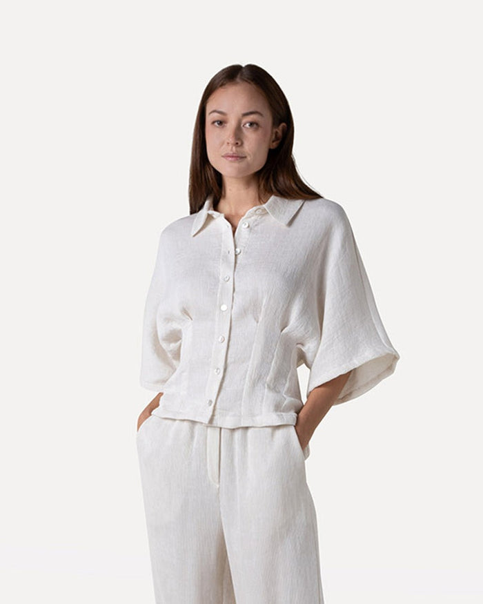 another label Cila shirt Parchment