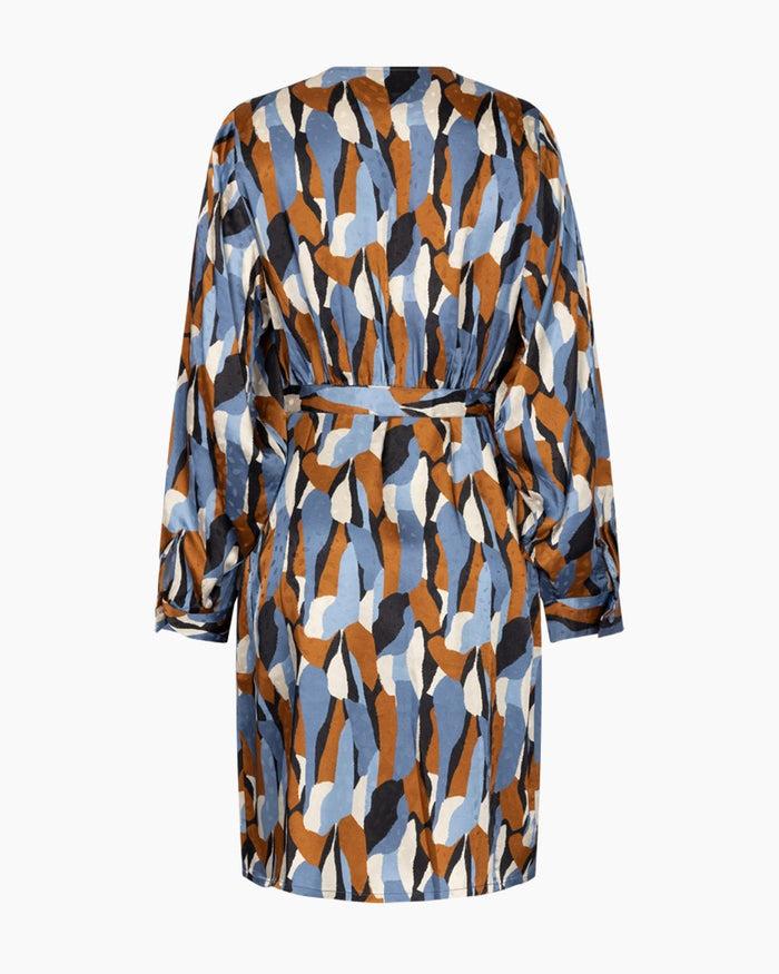 Another Label Claudia Dress Blue Horizon Charcoal