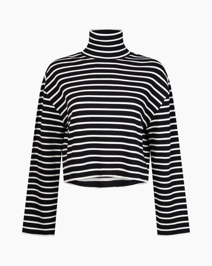 Another Label Daniek Top Black White Stripe