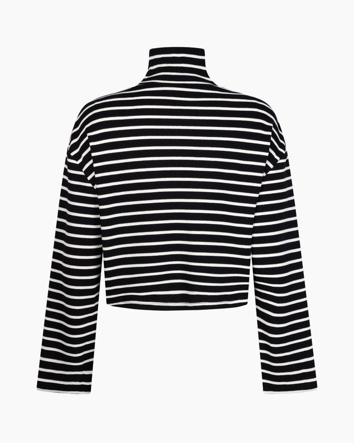 Another Label Daniek Top Black White Stripe