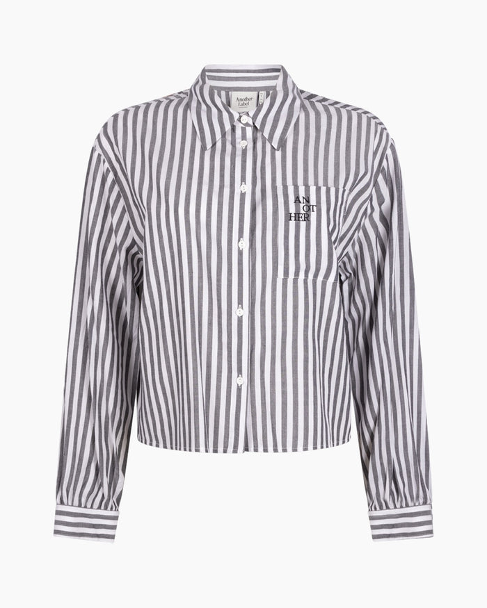 Another Label Diega Shirt Black White Stripe