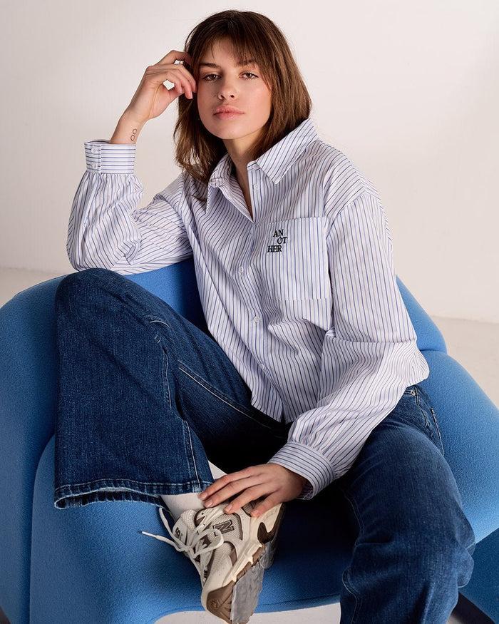 another label Diega shirt Blue white stripe