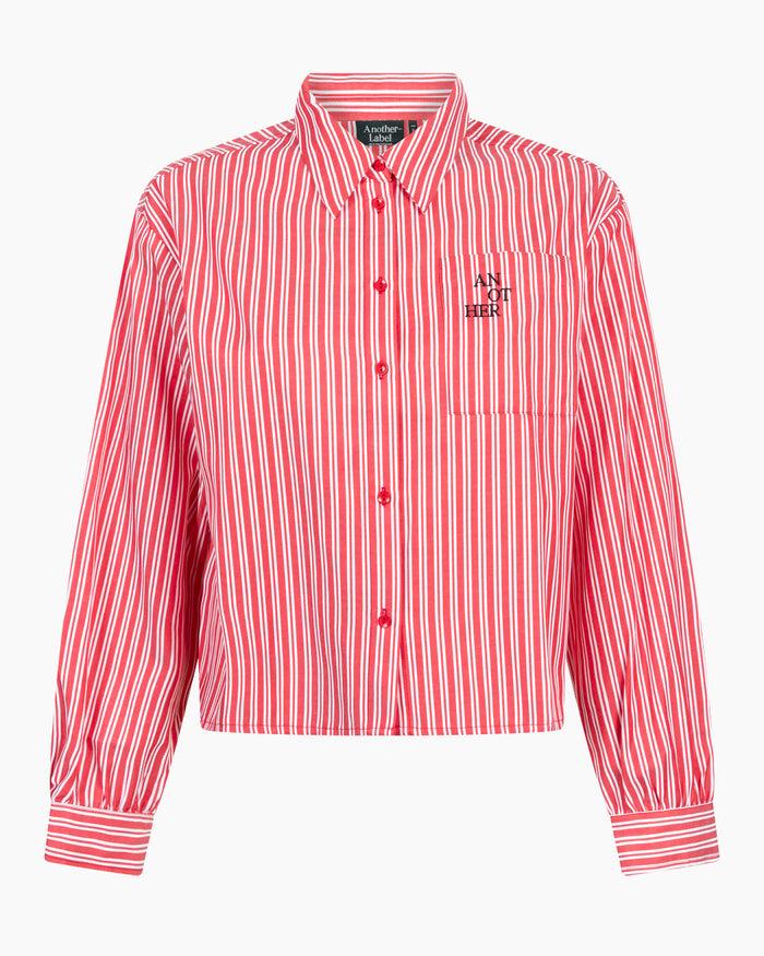 Another Label Diega Shirt Red White Stripe