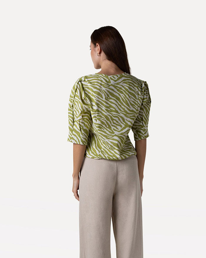 Another Label Dolly Shirt Abstract Green