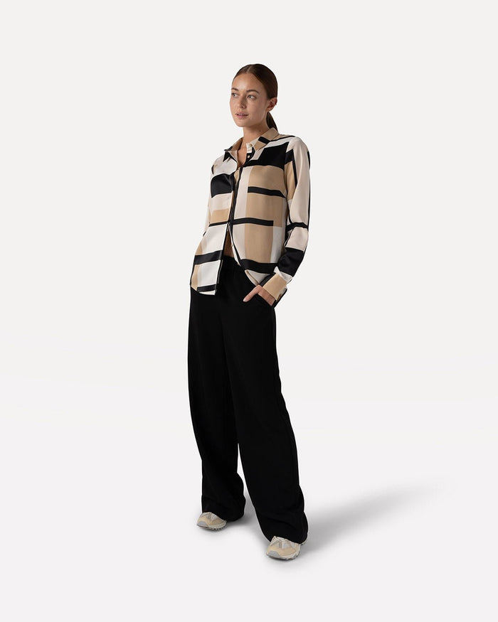 another label Dreiser shirt Egg white block check