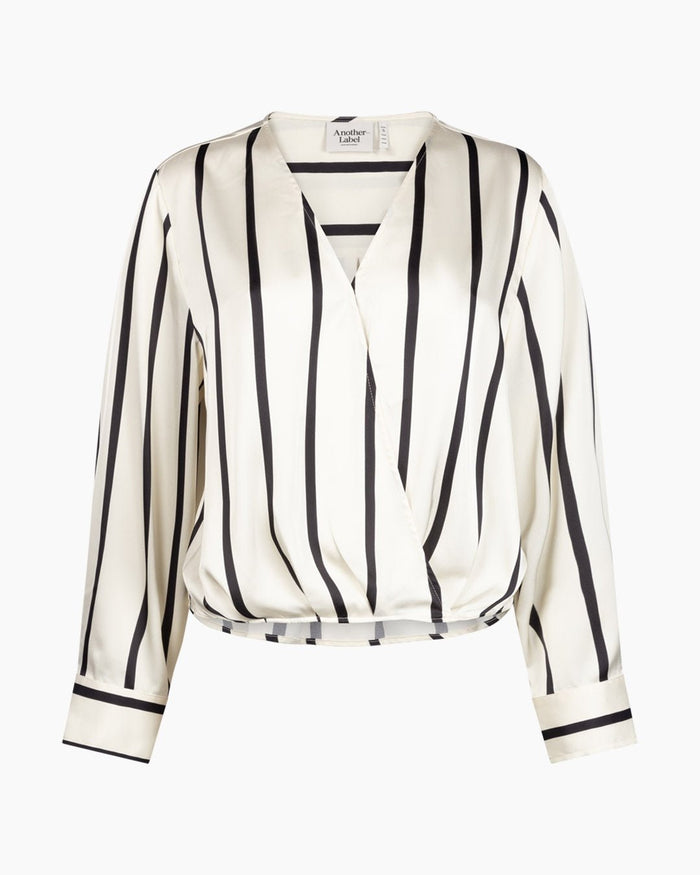 another label Elisa top Black white stripe