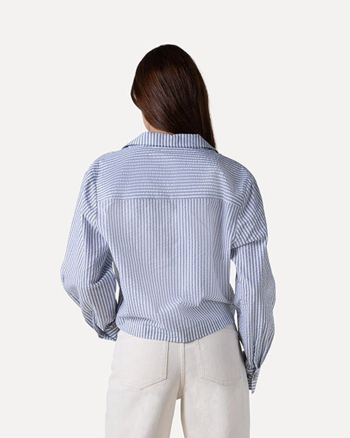 Another Label Elsie Top Blue White Stripe