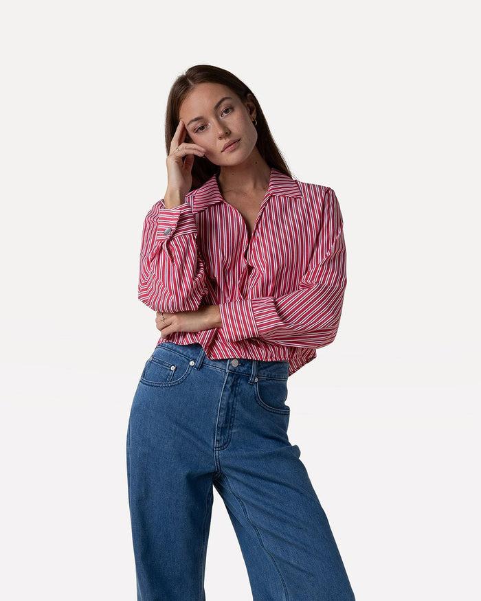 Another Label Elsie Top Red White Stripe