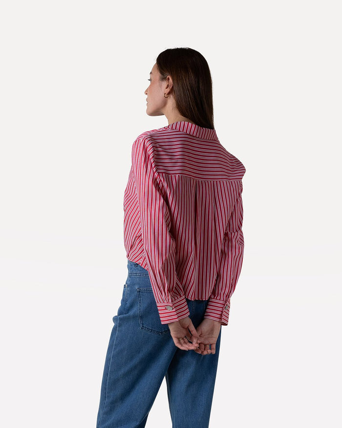 Another Label Elsie Top Red White Stripe