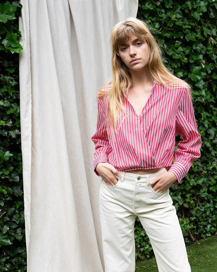 another label Elsie top Red white stripe