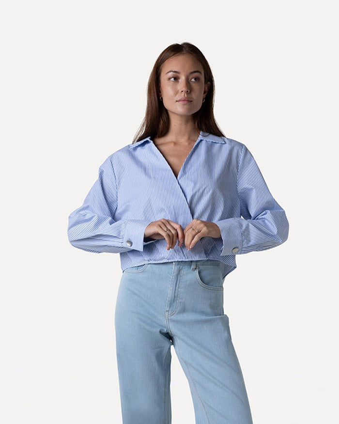 another label Elsie top White granada stripe