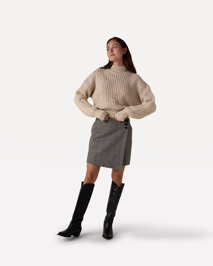 Another Label Fiene Skirt Dark Grey Check