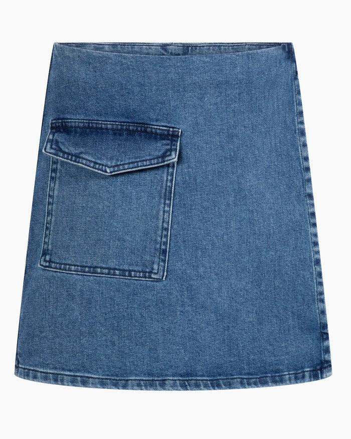 Another Label Gwen Denim Skort Mid Blue Denim